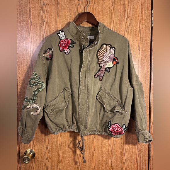 H&M Jackets & Blazers - H&M Bohemian Punk Embroidered Patchwork Bomber